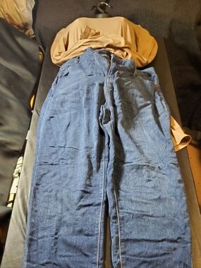 Shein Brown SizeM Long Sleeve Shirt& Celebrity Pink Denim Size 17/33 Skinny Pant